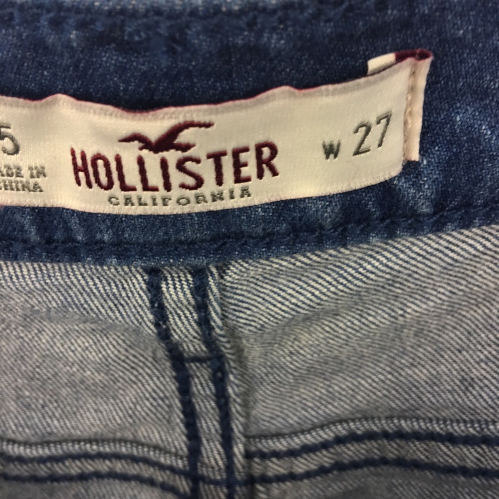 Hollister High Rise Jean Shorts 5 Stone Wash - Picture 3 of 4